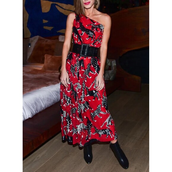 RUNWAY. Carolina Herrera one shoulder Printed Long Dress Size: XS - Picture 4 of 12